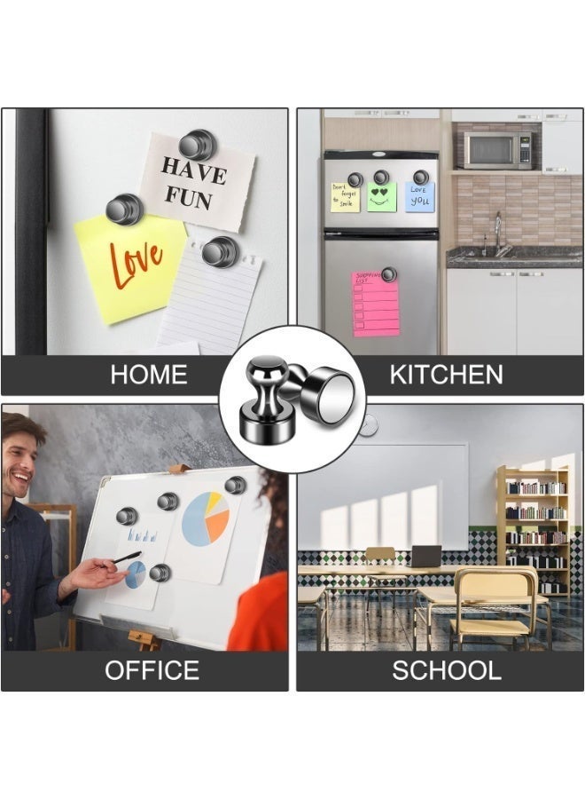 ChicAbode 16pcs مغناطيسات ثلاجة قوية, مغناطيسات ثلاجة سوداء, دبوس مغناطيسات دفع, مغناطيسات لوحة بيضاء قوية, مغناطيسات صغيرة, لخزانة, مطبخ, مكتب, مدرسة, خريطة ديكور, الكبار - Image 5